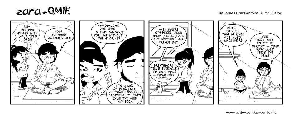 zara and omie comic #15 - zara tries pranayama