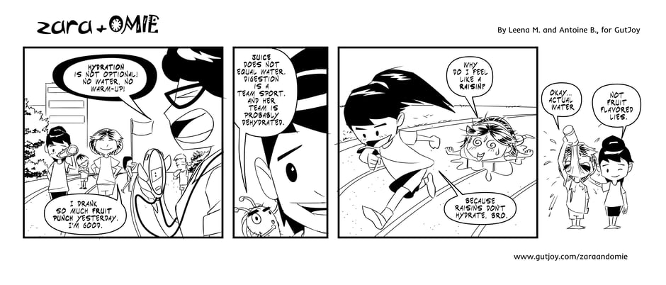 zara and omie comic #19 - the water bottle olympics
