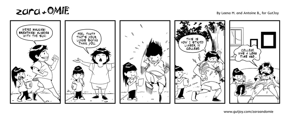 zara and omie comic #25 - dads wellness walk